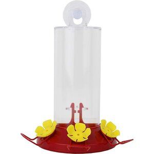 Perky-Pet 217 Window Mount Plastic Hummingbird Feeder with Perches - 8 oz
